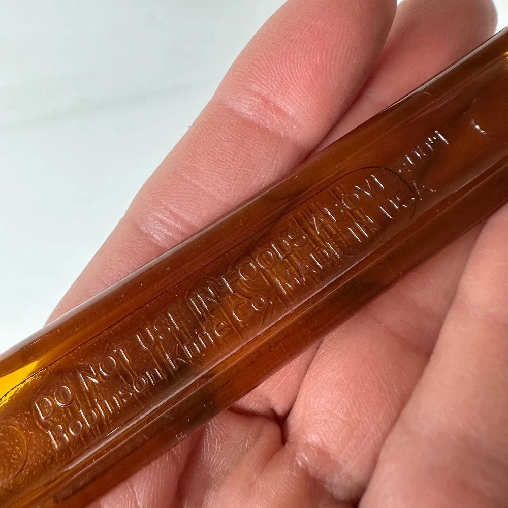 Vintage Ultra Temp Amber Pie Cake Server #2119 Serrated USA Robinson Knife Co